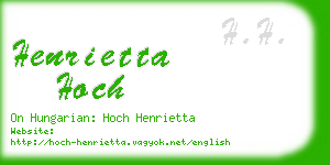 henrietta hoch business card